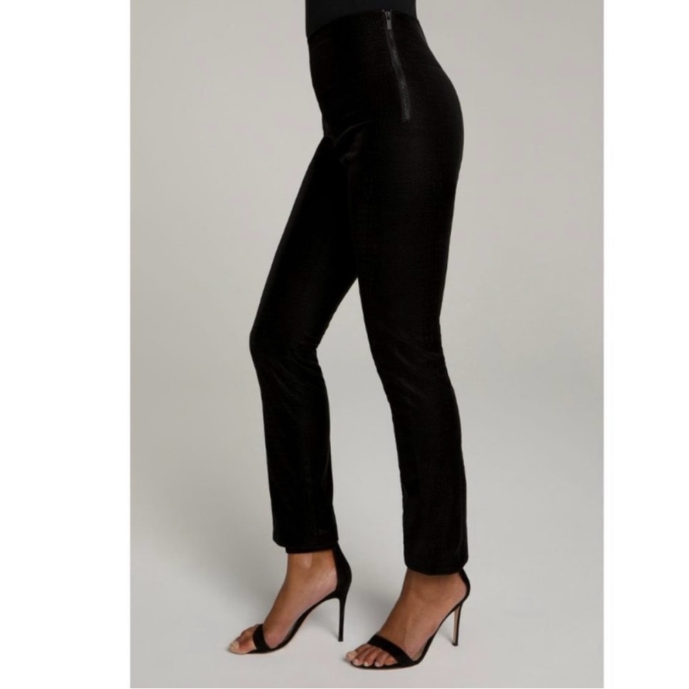 Good American Vegan Leather Black Pant Straight Leg Size Large